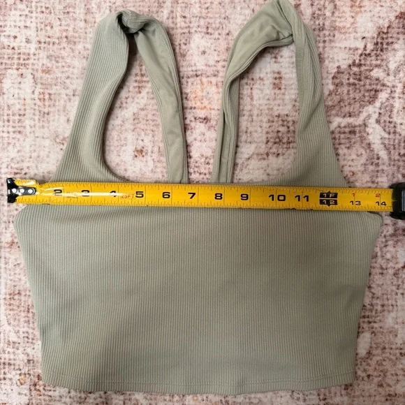 ALO Yoga Ribbed crop tank with built in Bra in light sage green. Size small - Picture 14 of 16
